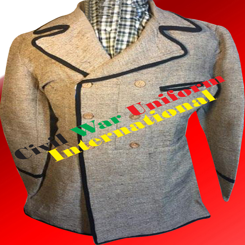 19th Century Civilian Sack Coat - trimmed jean wool 03