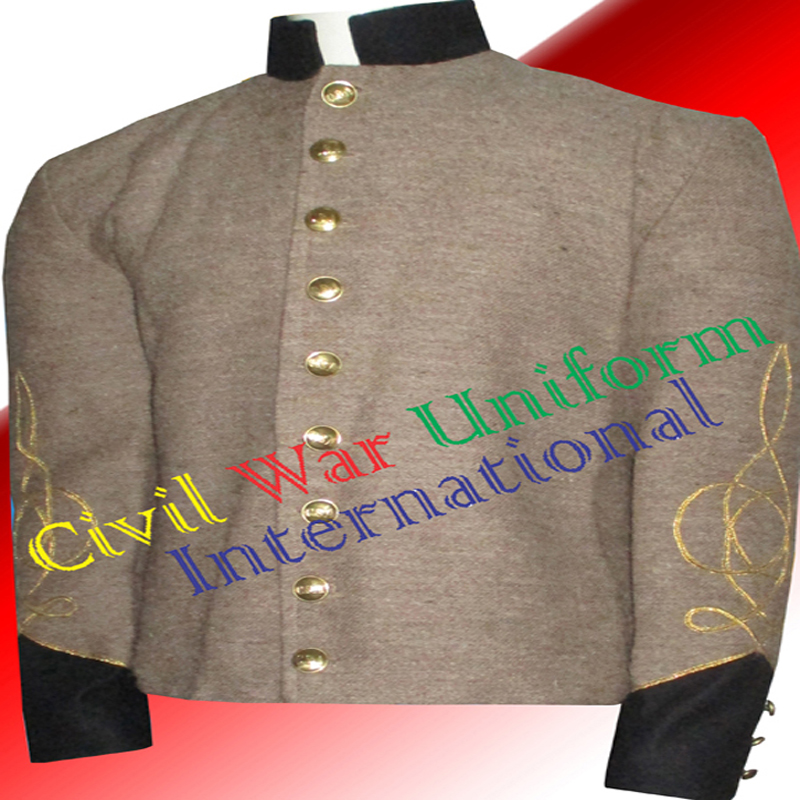 grey jean wool shall jacket with black cuff collar