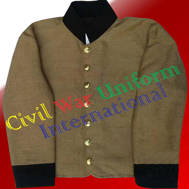 khaki jean wool shall jacket with black cuff collar