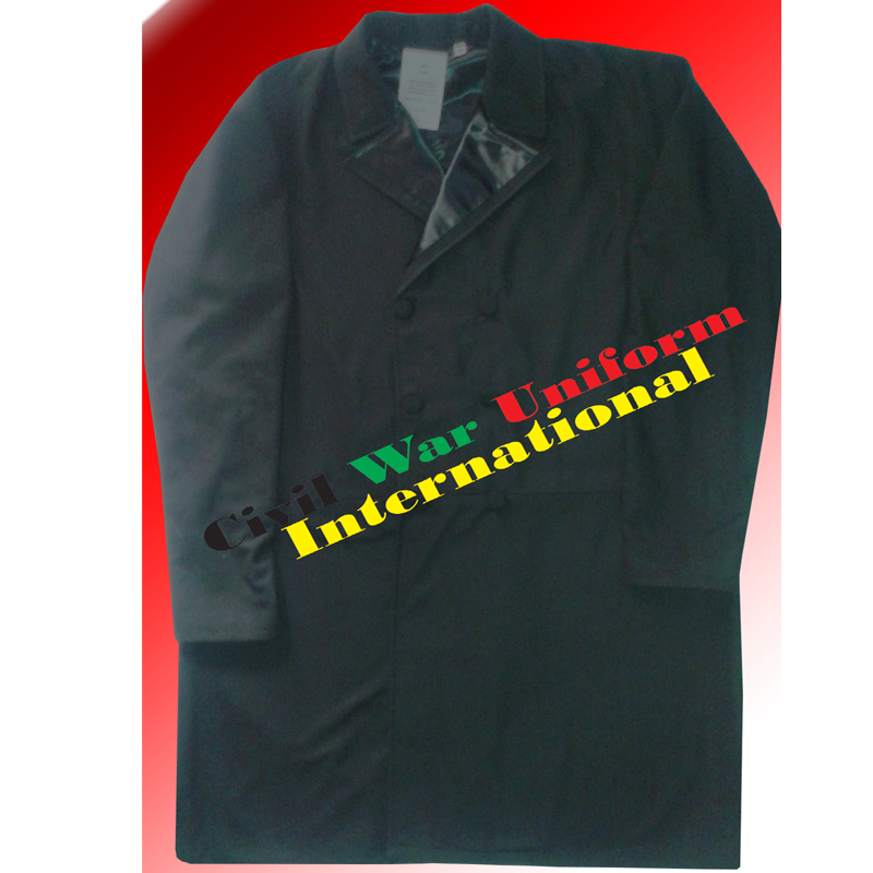 Black wool double breasted coat