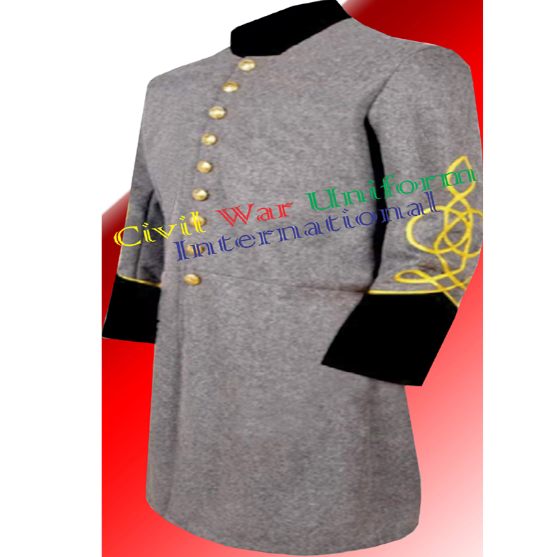 CIVIL WAR CAPTAIN’S SINGLE BREASTED FROCK COAT with black cuff & collar
