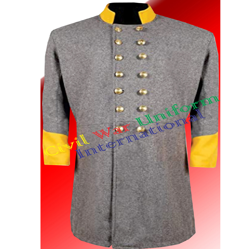 CIVIL WAR CAVALRY OFFICER’S DOUBLE BREASTED FROCK COAT WITH YELLOW COLLAR&CUFF