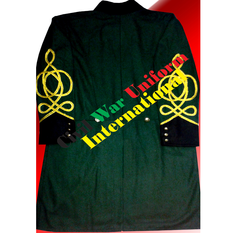Officer frock coat green wool 02