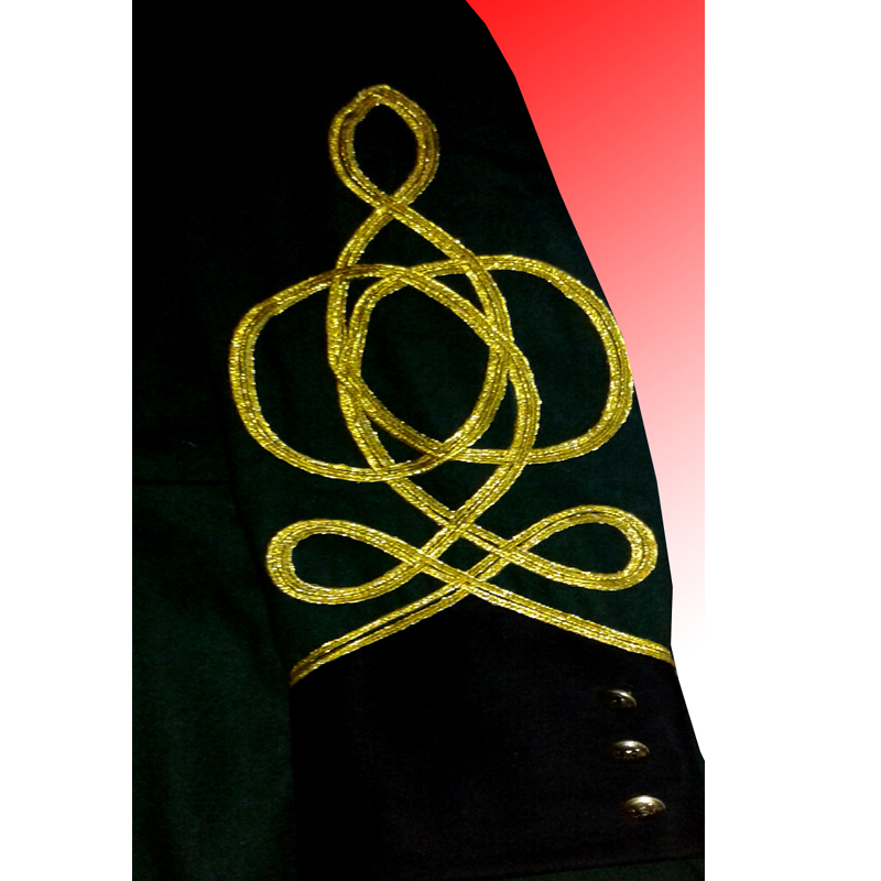Officer frock coat green wool 03